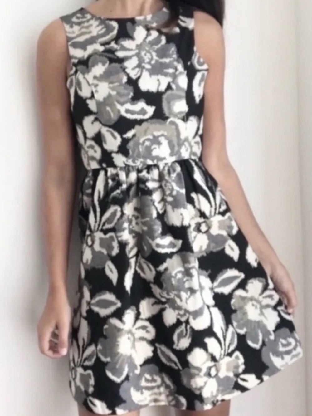 Anthropologie Tabitha Metallic Floral Dress